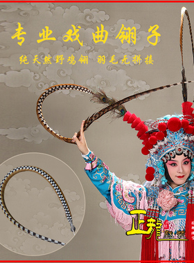 正龙戏装京剧戏曲英歌舞蹈演出花旦武旦天然雉鸡羽翎毛一对长翎子