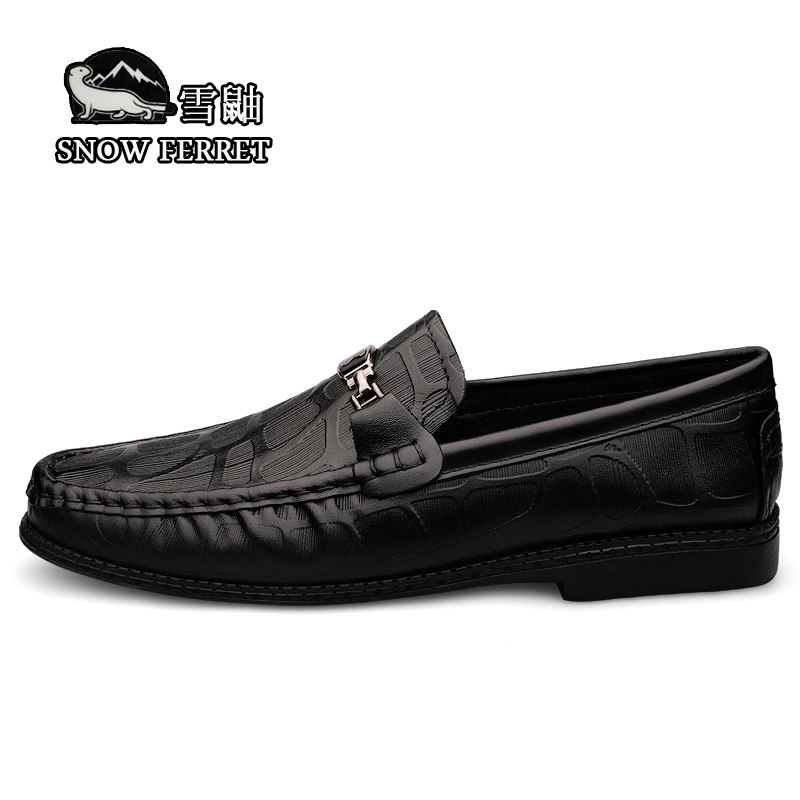 MENS SHOES 2024 NEW AUTUMN BRITISH TREND LEATHER BREATHABLE BEANIE SHOES MENS BUSINESS FORMAL WEAR HIGH-END LEATHER SHOES