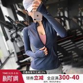 t恤 网红健身长袖 时尚 运动上衣女显瘦半拉链跑步训练瑜伽服秋冬款