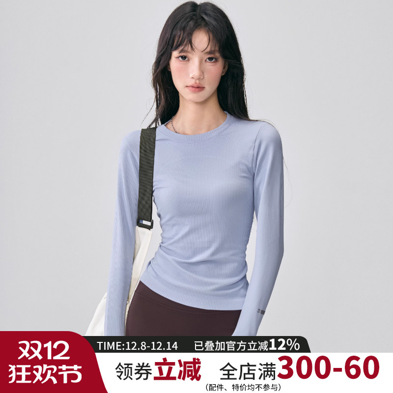 修身瑜伽服女圆领弹力显瘦运动