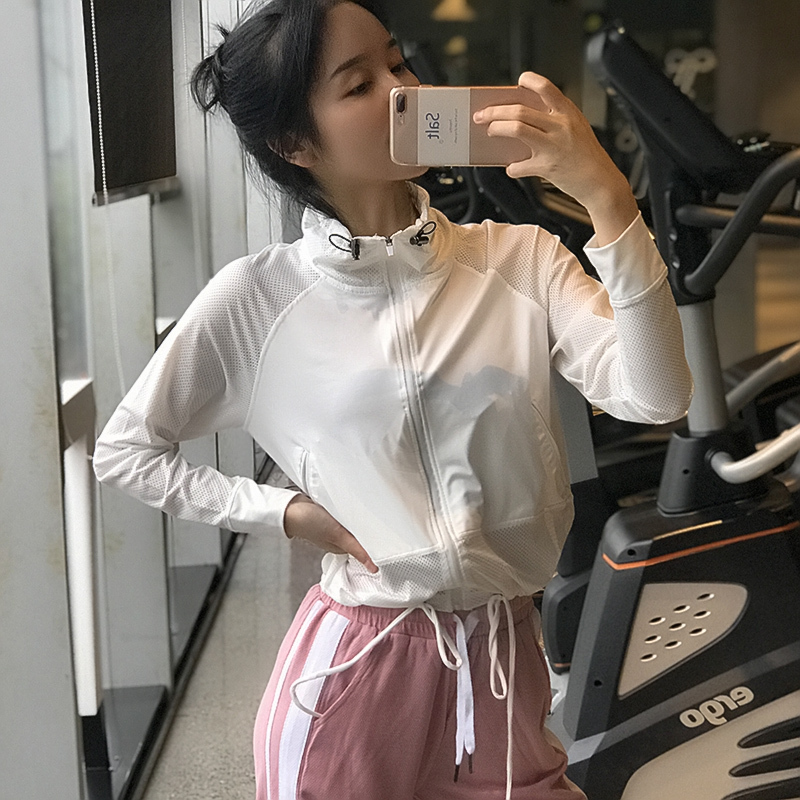 云端贝壳户外休闲女立领网孔拼接