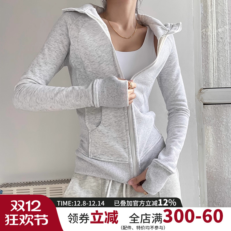 云端瑜伽外套健身连帽女