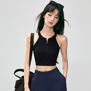 前拉链运动内衣女防震跑步瑜伽背心新款 普拉提训练健身文胸上衣