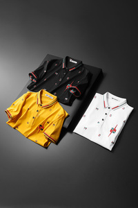 2021年夏季新款短袖POLO衫 钱塘3021-2 33313 P70 平铺黄色图片