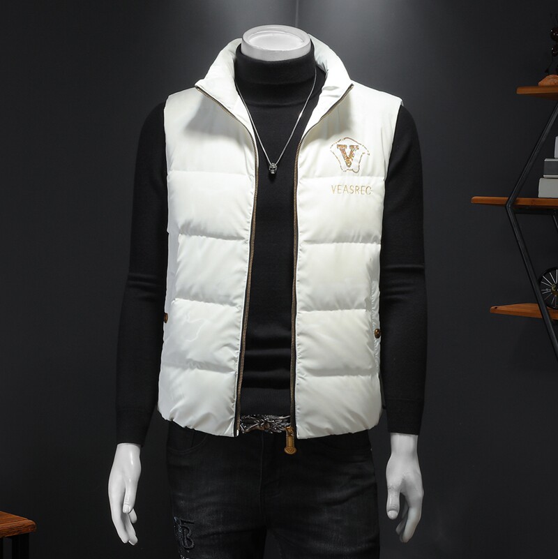 2021冬季新款羽绒马甲钱塘3021-27715P215假模白色，男装背心/马甲，钱塘6011