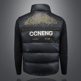 2025冬季新款90%白鸭绒羽绒马甲Y9951P285镂空黑，男装羽绒服，钱塘6011