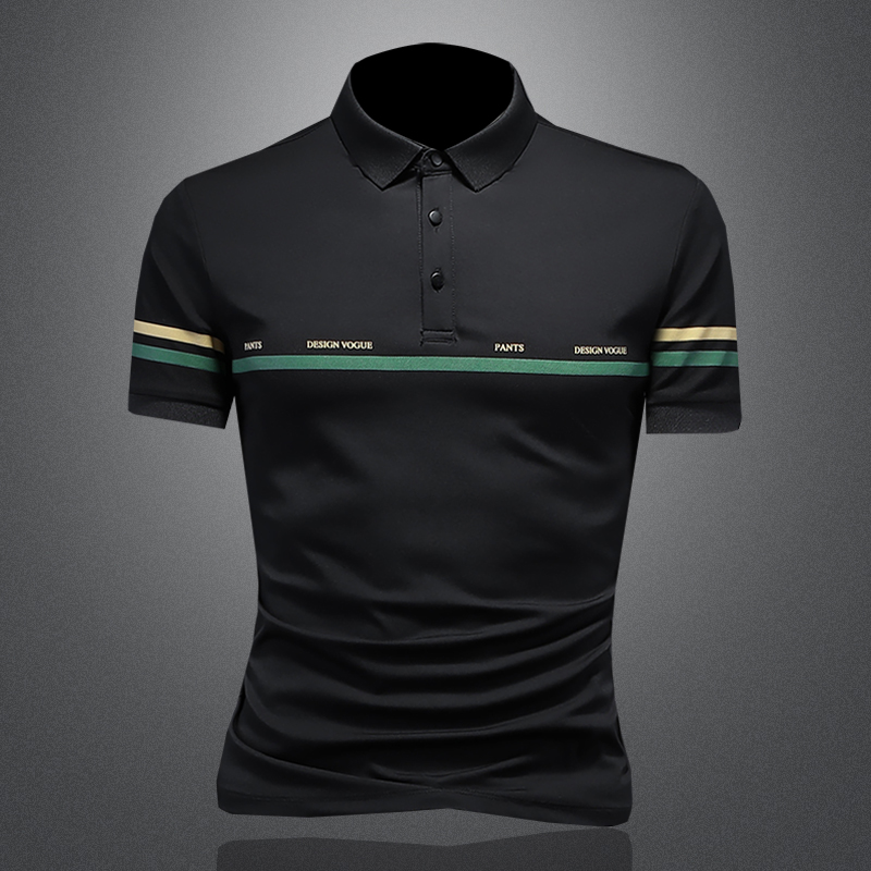 2023夏季新款短袖polo衫钱塘3021-233917P70镂空黑色，男装T恤，钱塘6011