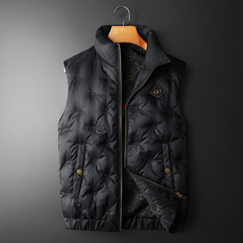 2022冬季新款高品质90%白鸭绒羽绒马甲9908P255平铺黑色，男装羽绒服，钱塘6011