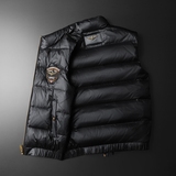 2025冬季新款高品质90%白鸭绒羽绒马甲9910P265平铺黑，男装羽绒服，钱塘6011