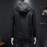 2025新款提花连帽休闲夹克钱塘60116201P185卡其色假模，男装夹克，钱塘6011