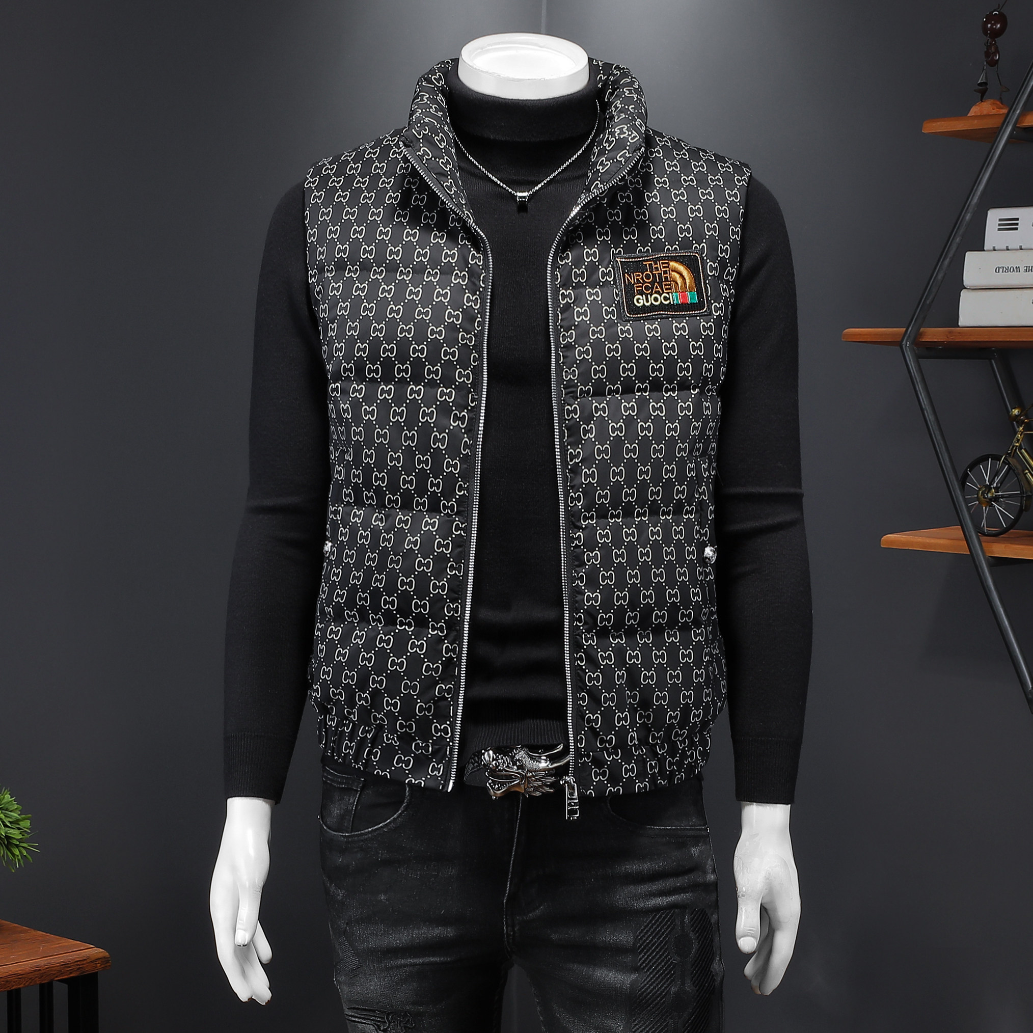 2025冬季新款高品质90%白鸭绒羽绒马甲9900P235假模，男装羽绒服，钱塘6011