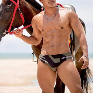 ADDICTED男士三角泳裤三角罩杯裤性感低腰沙滩裤 Swimming Trunks