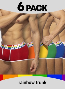ADDICTED炫丽七彩男士平角内裤凹凸经典西班牙风格大囊带显大包裤