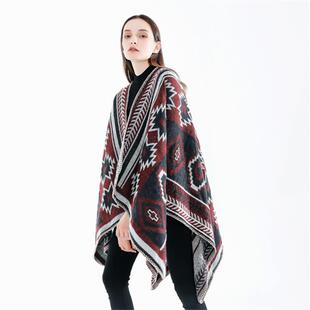 women thickening shawl Scarf tassel big шаль geometric