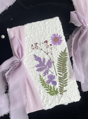 Wedding 原创手工干花誓言卡新郎新娘誓词森系高级小众誓言本户外