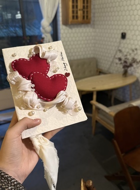 Wedding 婚礼致辞宣誓卡布幔珍珠东巴纸安哥拉红爱心誓言卡复古