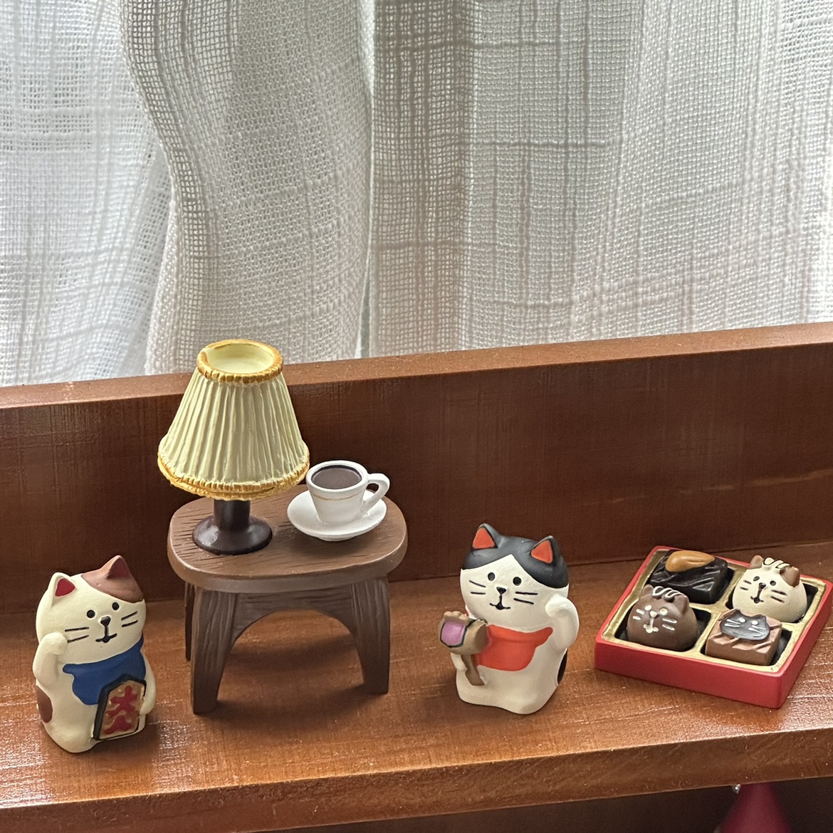 岁月静好招财猫桌面树脂摆件