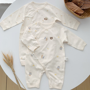 新生婴儿衣服连体衣初生纯棉无骨哈衣爬服春秋男女宝宝和尚服秋季