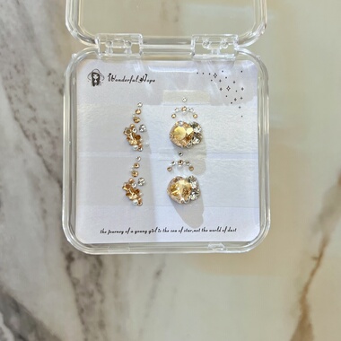 华子美甲钻材料包金色魅影微醺千金超闪美甲钻材料包