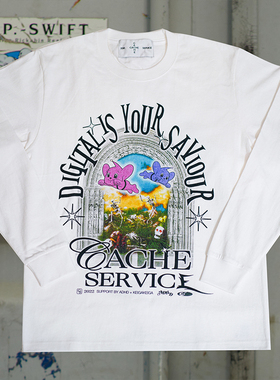 CACHE SERVICE by ADHD*KEIGAKEIG 骷髅印花长袖T恤