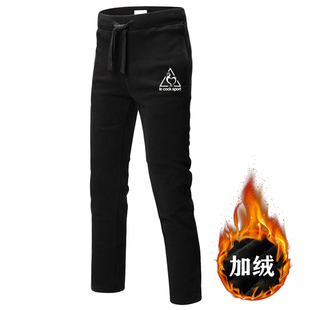 冬季加绒加厚保暖长裤法国大公鸡运动裤直筒休闲卫裤新款高档男装