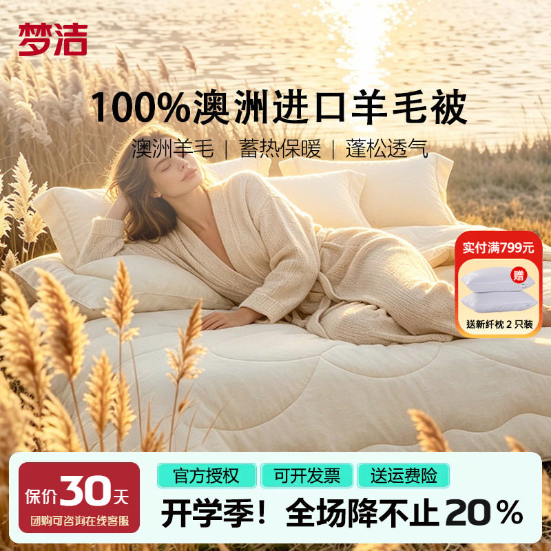 梦洁澳洲进口羊毛被冬被