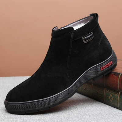 冬季新款加厚漠河软底防滑皮棉鞋