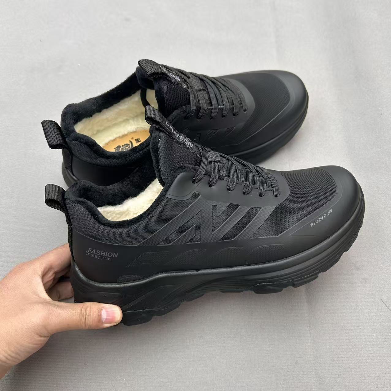 棉鞋男冬季加绒保暖运动休闲男鞋厚底防滑加厚羊毛皮毛一体高帮鞋