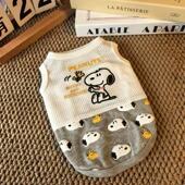 新款 狗狗宠物衣服比熊中小型犬史努比华夫格背心猫咪衣服潮 春夏季