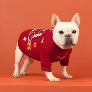 过年装衣服秋冬狗狗衣服巴哥法斗柯基新年装中小型犬红色宠物衣服