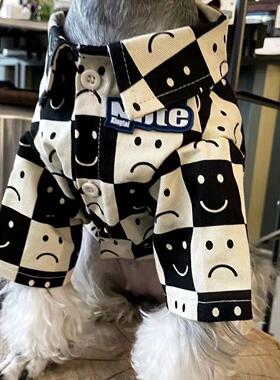 夏季狗狗衣服小型犬薄款花衬衫泰迪雪纳瑞柯基巴哥猫咪衣服宠物装