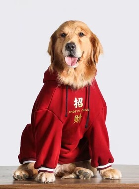 狗狗衣服新年喜庆过年宠物冬季中型犬大型犬保暖冬装金毛拉布拉多