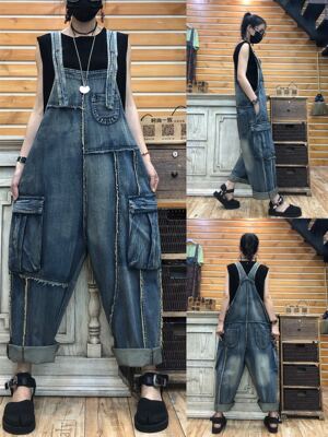 2021夏季新品薄款个性牛仔背带裤