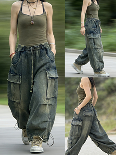 新款 女直筒九分裤 韩版 裤 子 宽松显瘦百搭休闲牛仔工装 原创2026春季