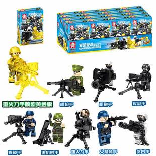 乐毅87012光荣使命军事兵人仔盲盒去儿童拼装玩具积木生日礼物6岁