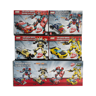 新品古迪拼装变形金刚黄蜂擎天柱积木汽车人机甲玩具儿童摆件男孩