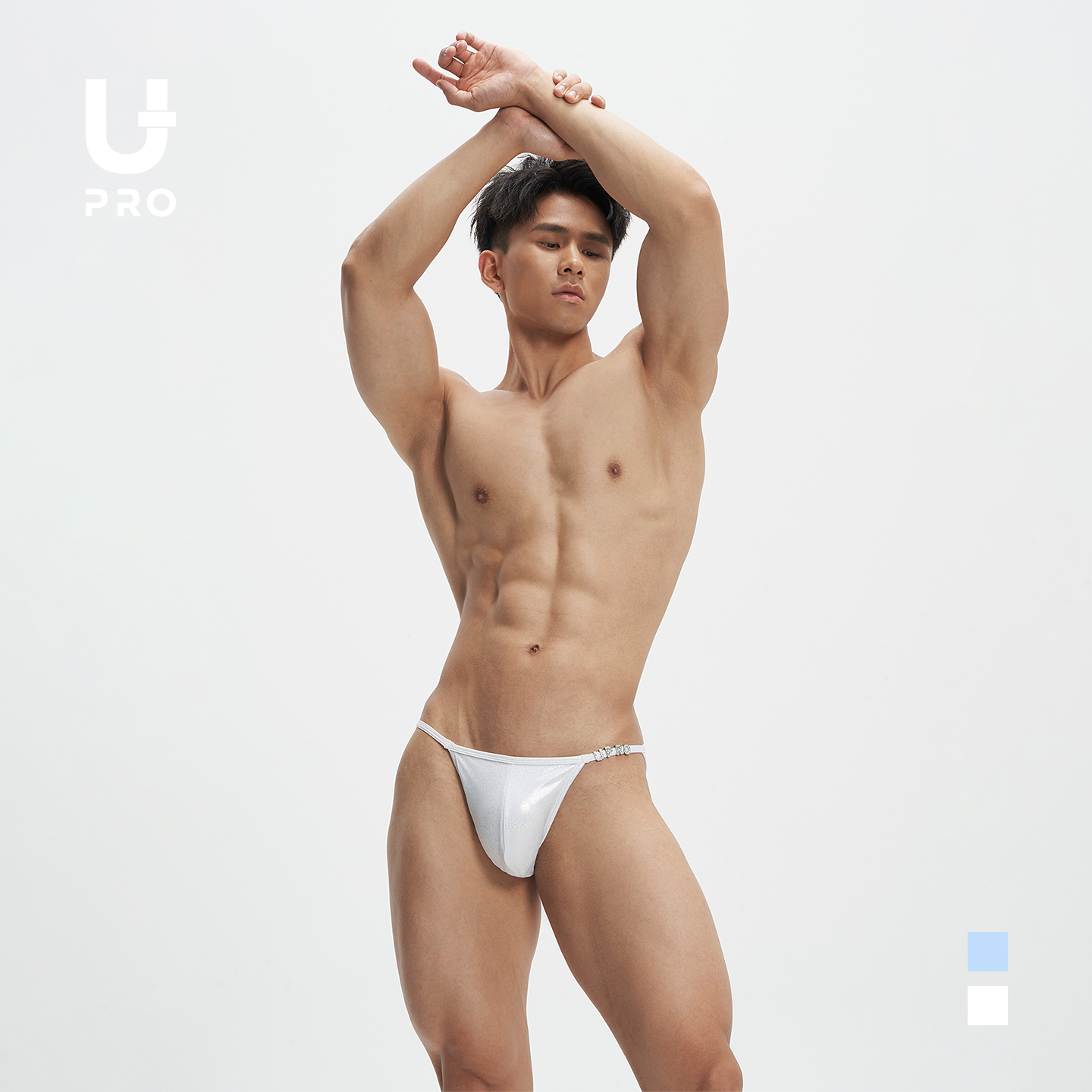 UPRO柚璞时尚闪钻高开叉比基尼男士三角内裤