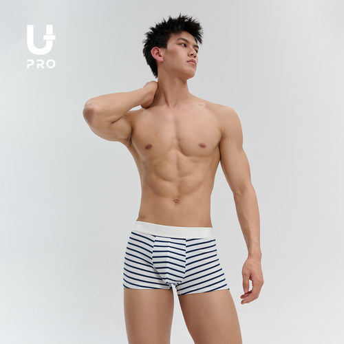 UPRO螺纹运动高弹平角海魂衫风格内裤内衣