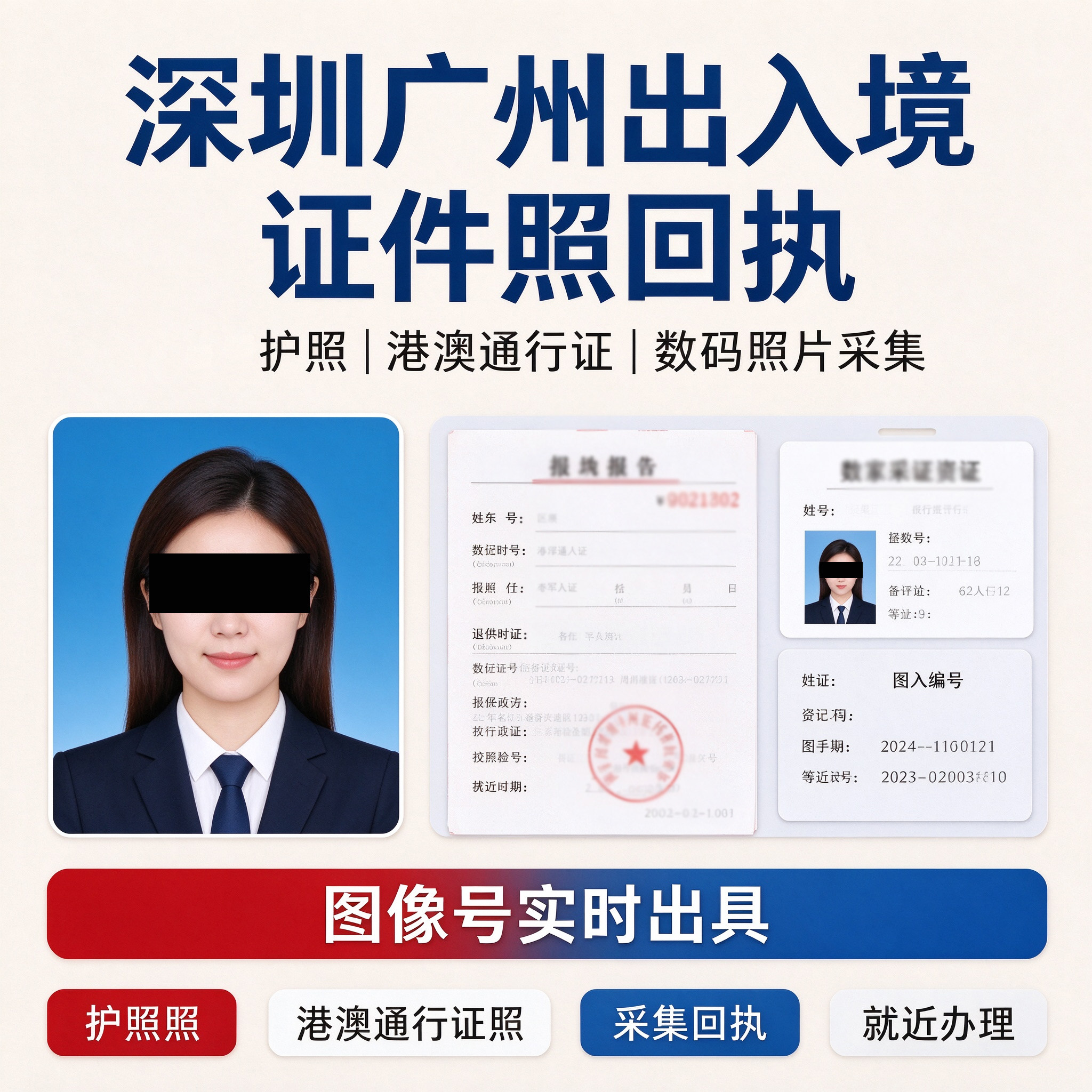广东省深圳广州佛山数码照片回执社保医保港澳通护照证件照图像号