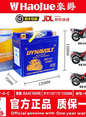 豪爵豪爵骊爽超级骊爽125翼爽DM125E DM150ES锐爽EN125 EN150电瓶