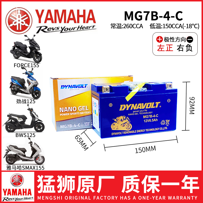 雅马哈山叶鸭子BWS125 RAY125 YP250 TTR250 RV Majesty电瓶电池 摩托车/装备/配件 摩托车电瓶 原图主图