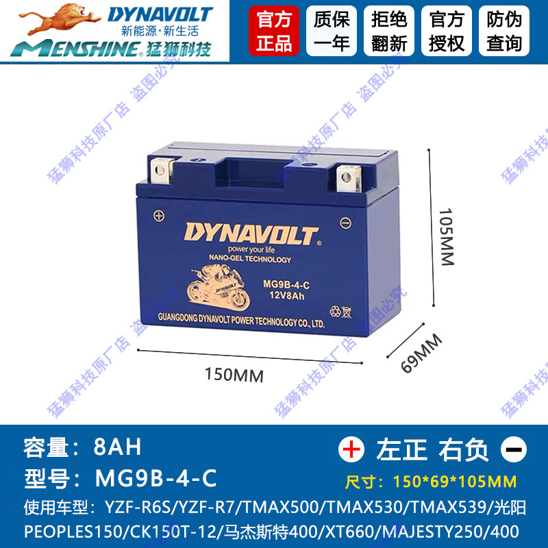 雅马哈XMAX YP400 300 250 125 MT03 xt660z沙滩车200C电瓶GT9B-4