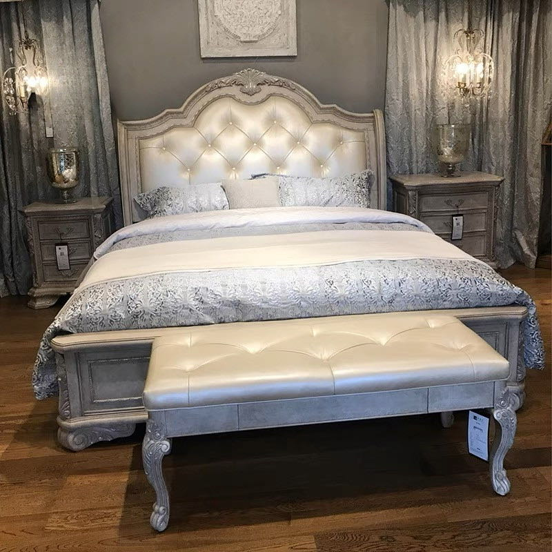 美式床轻奢实木床art复兴印记雕花床法式家具复古做旧1.8米双人床