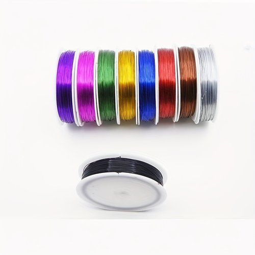 手工DIY软细铁丝0.3mm 0.4mm 0.5mm勾毛线玫瑰花材料彩色扎丝包邮