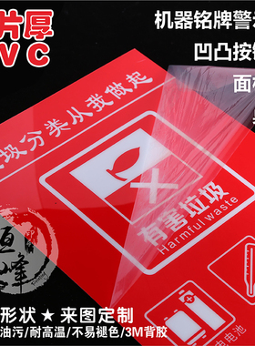 定制3M磨砂PVC不干胶印刷桌贴防水塑胶片面板贴纸亮面警示贴标签