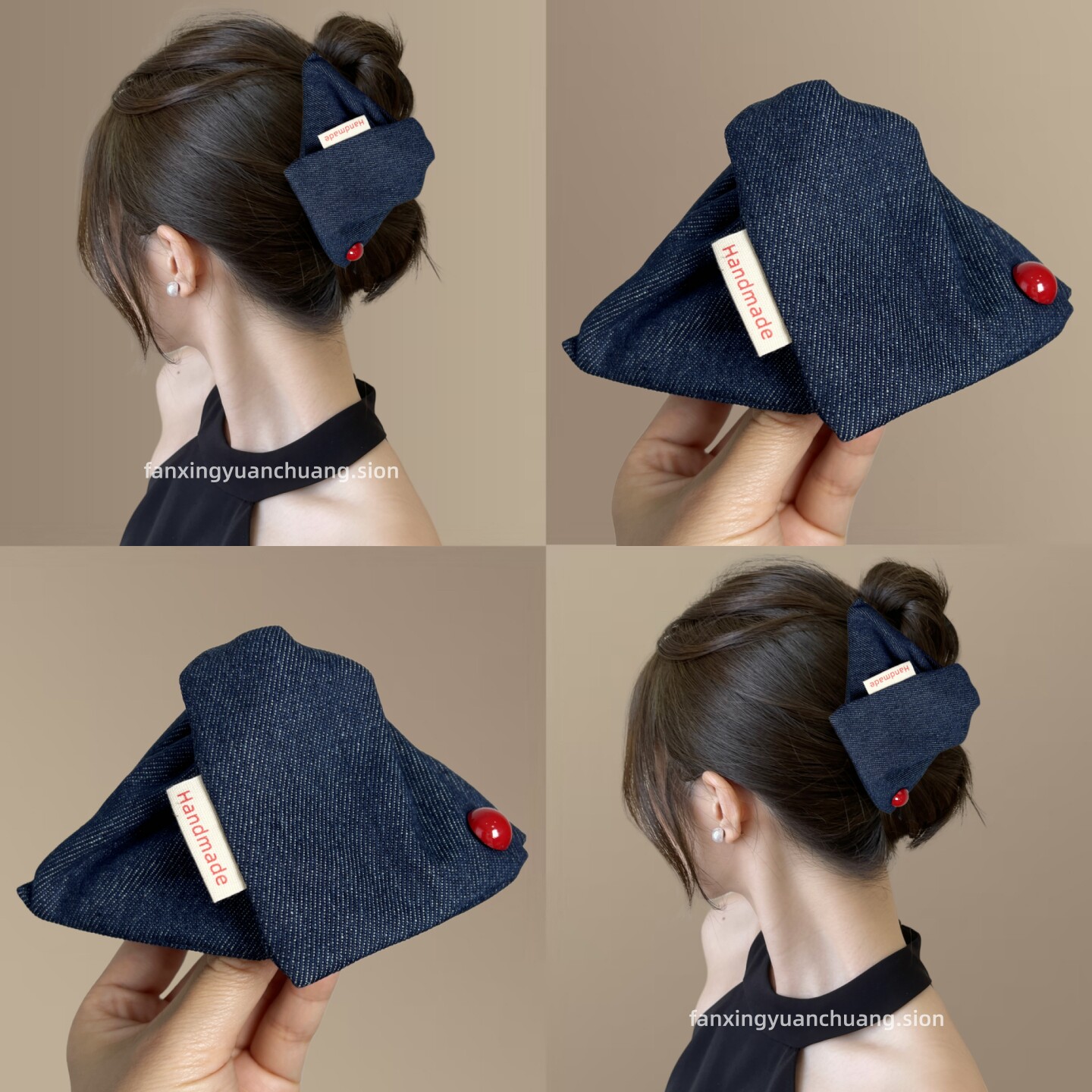 【甜酷牛仔】学院风三角抓夹新款红珠鲨鱼夹韩系旅行发卡盘发发抓,户外/登山/野营/旅行用品,旅行发卡,淘宝优惠券,粉丝福利购,淘宝优惠卷