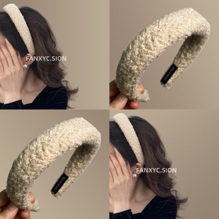 【伯爵松饼】秋冬复古百搭羊羔毛发箍高颅顶少女头箍气质简约外出