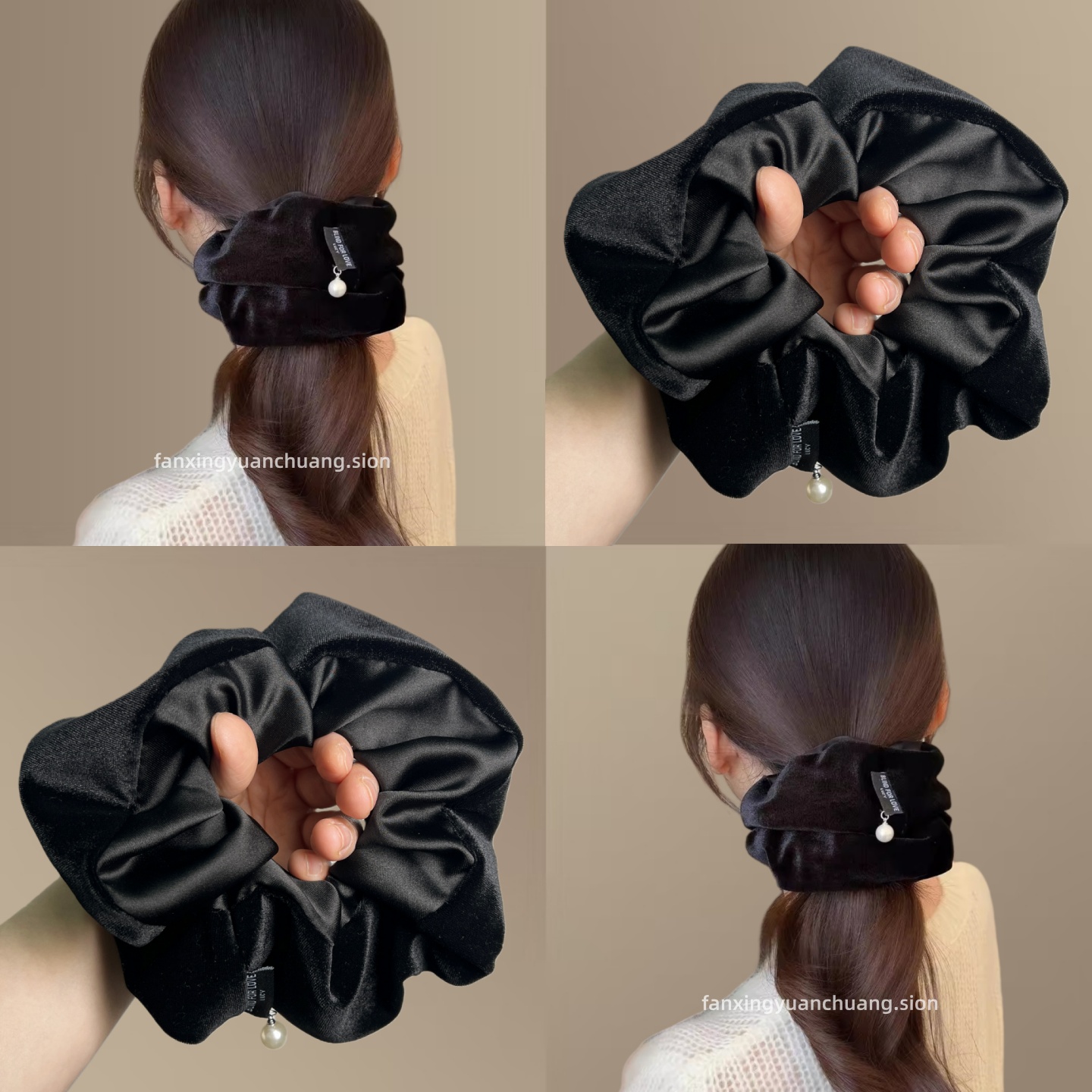 高级感复古丝绒大肠发圈韩系