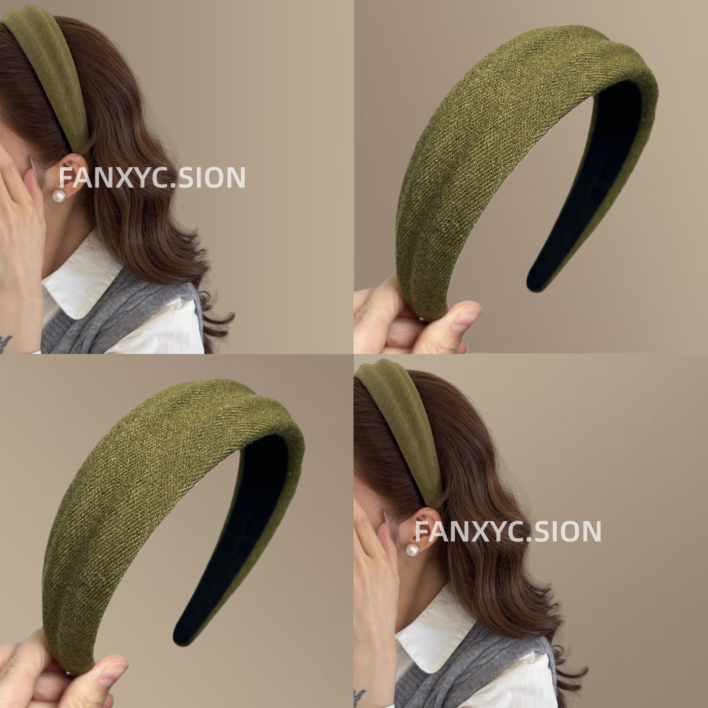 港式凹凸针织发箍设计感