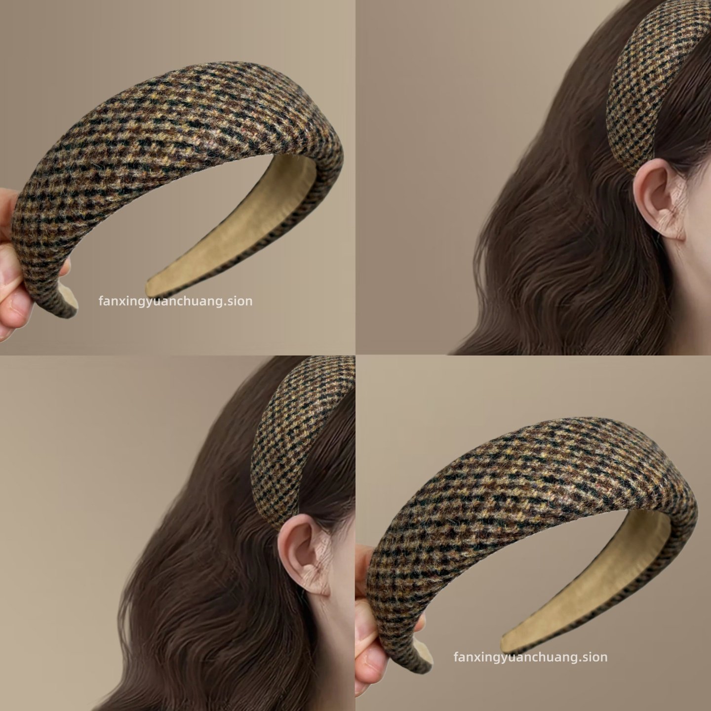 秋冬绒布宽版海绵发箍高颅顶